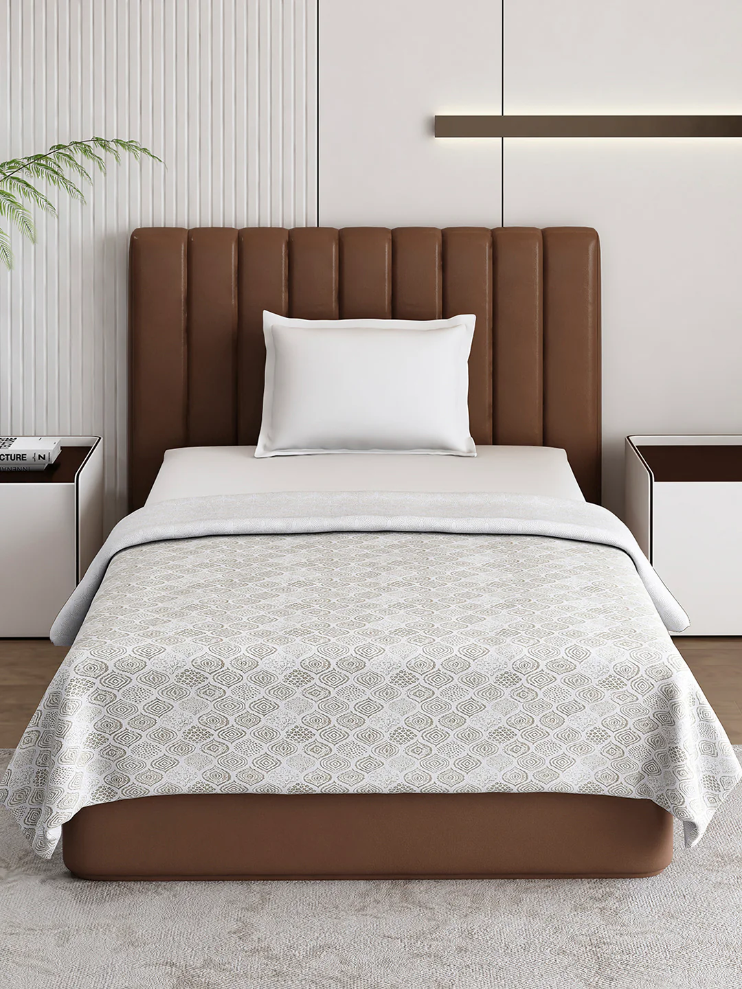 Floral Print Single Bed 150 GSM Dohar for Mild Winter - (Daisy) - Image 2
