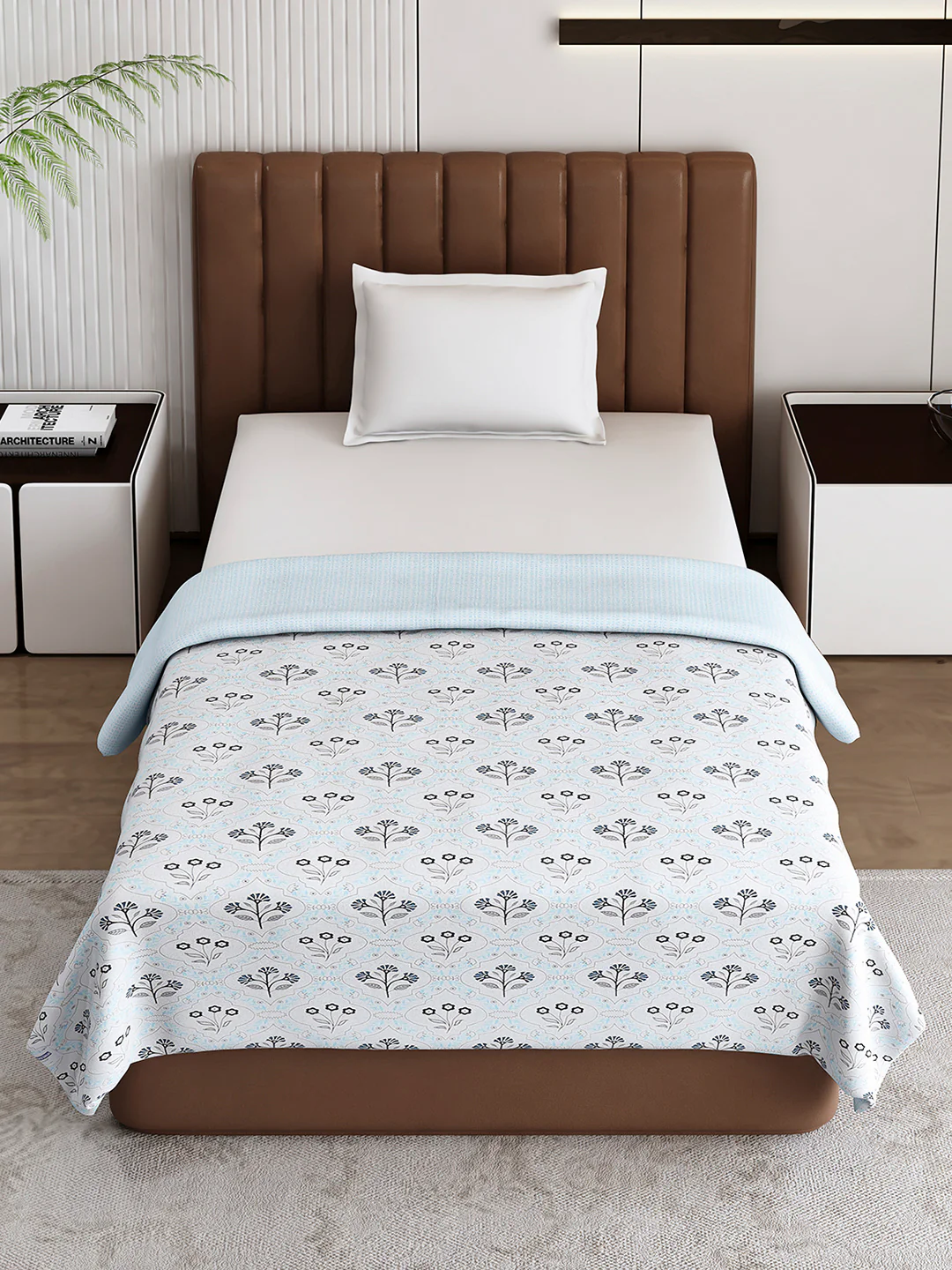 Floral Print Single Bed 150 GSM Dohar for Mild Winter - (Daisy) - Image 3