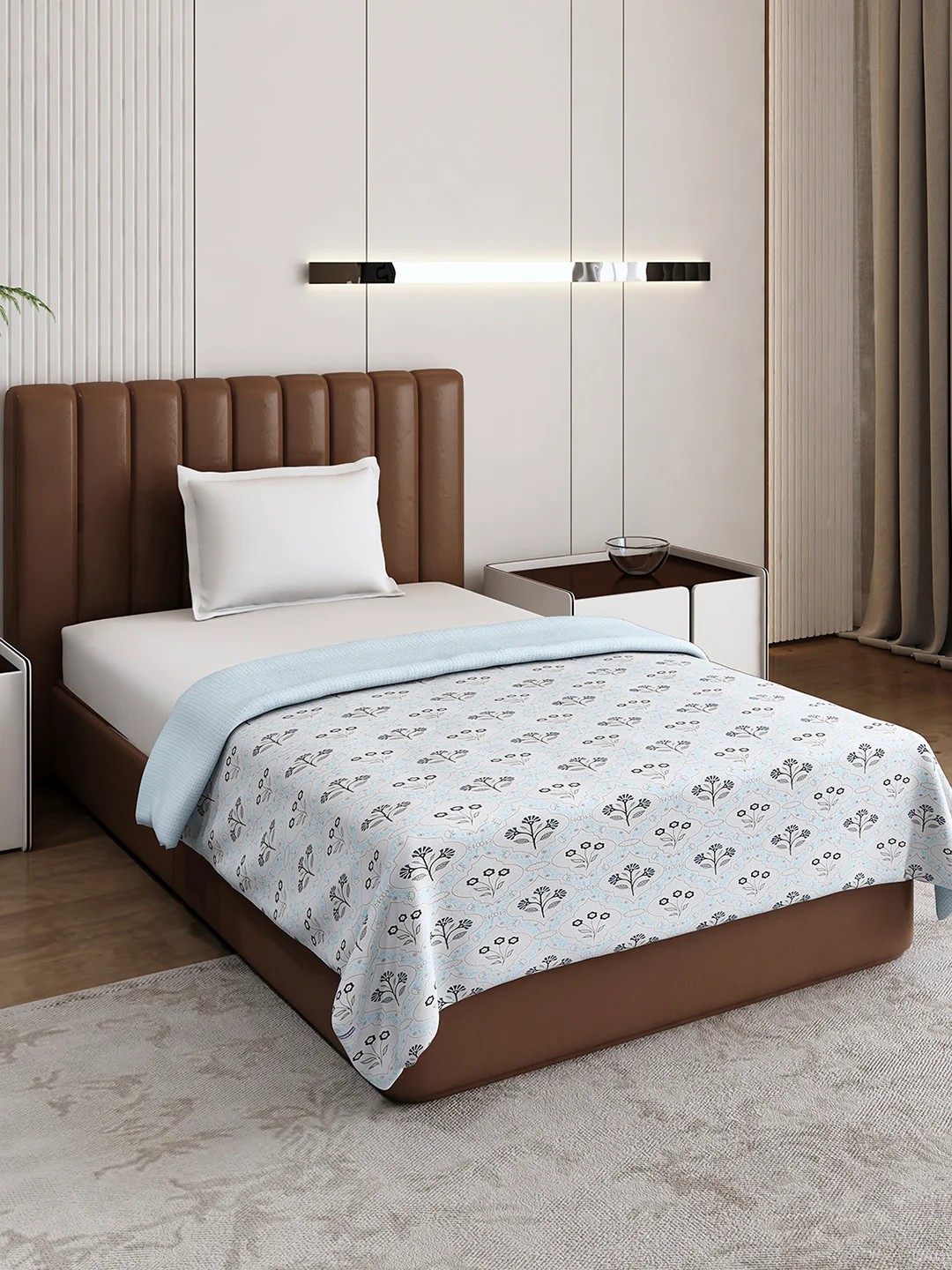 Floral Print Single Bed 150 GSM Dohar for Mild Winter - (Daisy) - Image 4