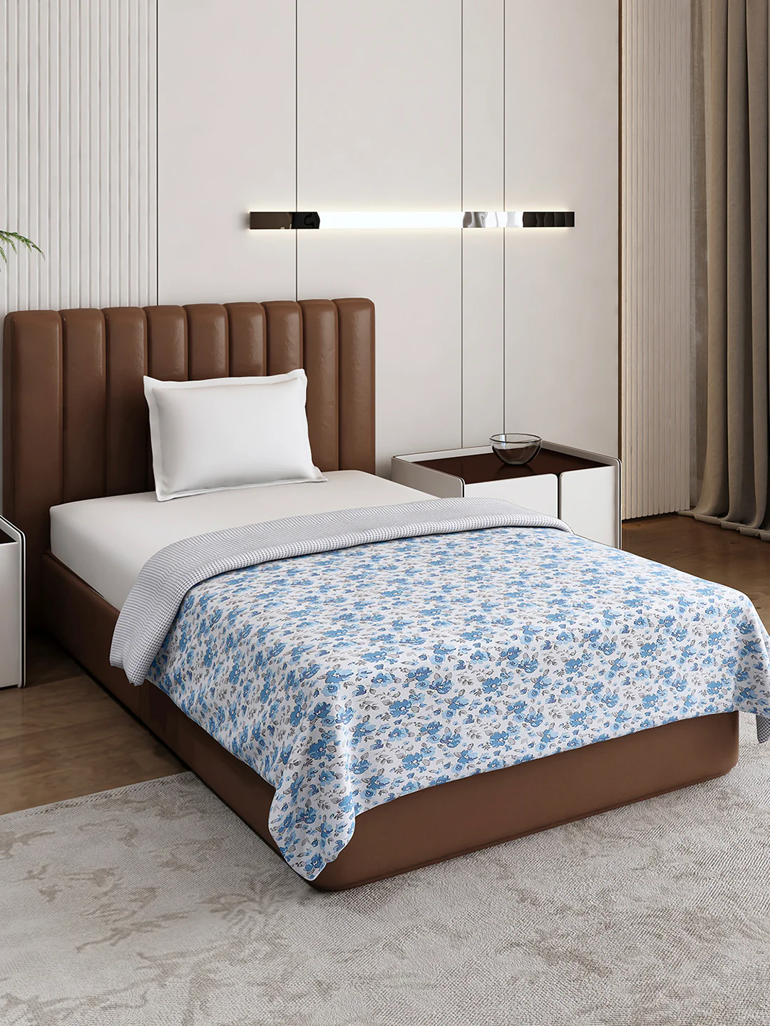 Floral Print Single Bed 150 GSM Dohar for Mild Winter - (Daisy) - Image 4