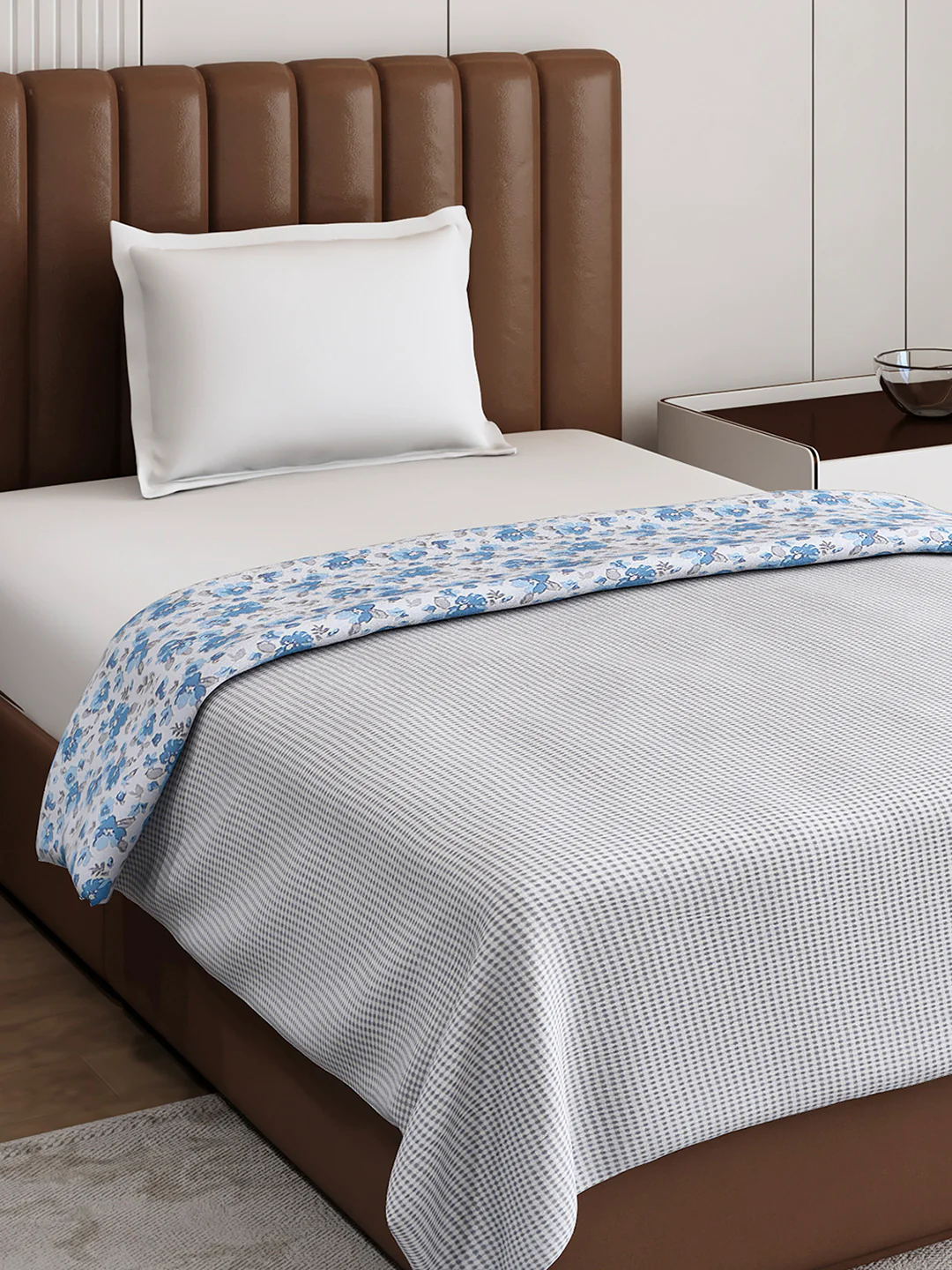Floral Print Single Bed 150 GSM Dohar for Mild Winter - (Daisy) - Image 6