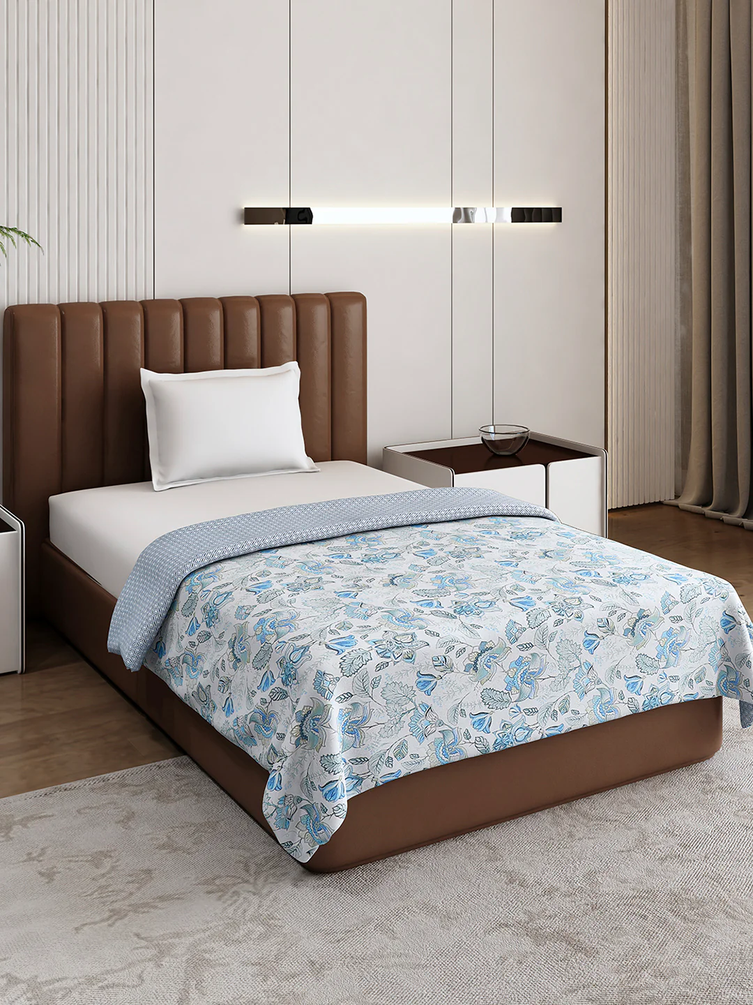 Floral Print Single Bed 150 GSM Dohar for Mild Winter - (Daisy) - Image 4