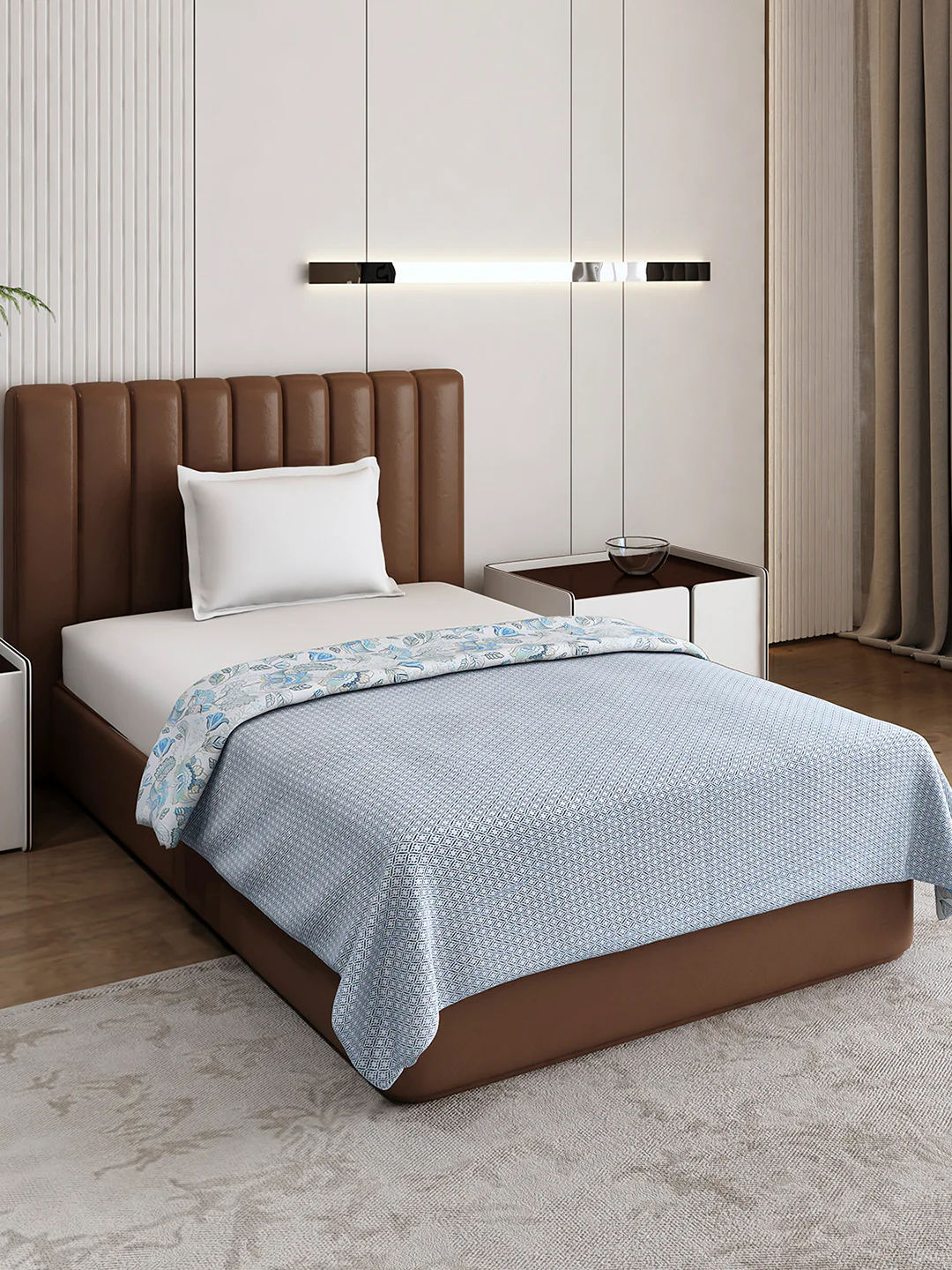 Floral Print Single Bed 150 GSM Dohar for Mild Winter - (Daisy) - Image 5