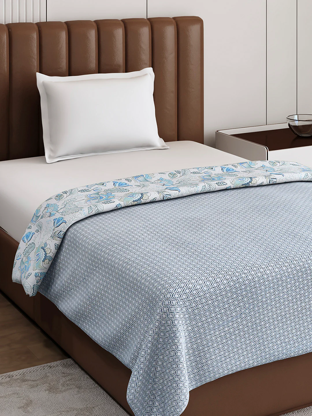 Floral Print Single Bed 150 GSM Dohar for Mild Winter - (Daisy) - Image 6