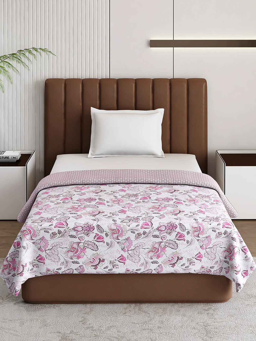 Floral Print Single Bed 150 GSM Dohar for Mild Winter - (Daisy) - Image 2
