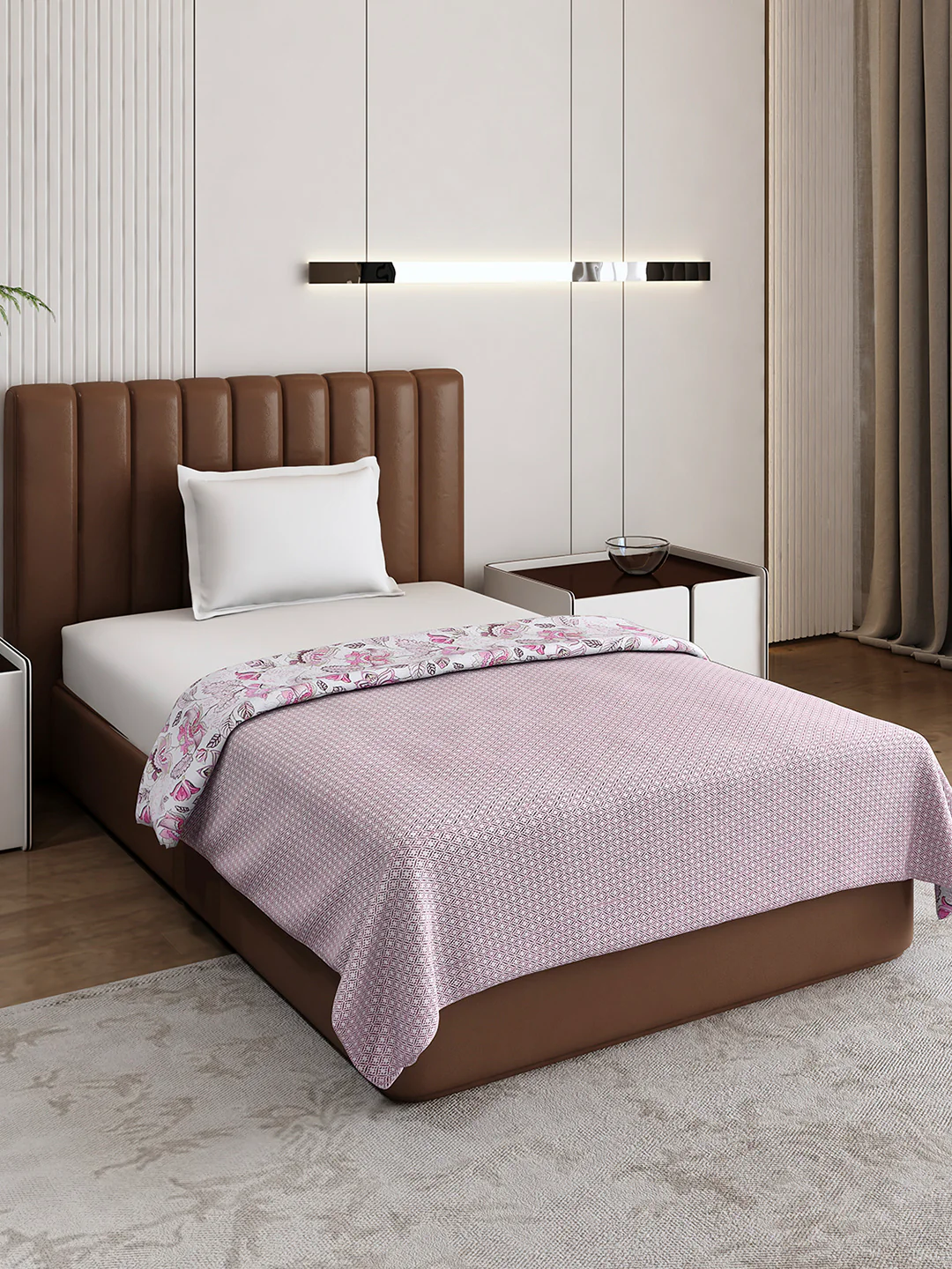 Floral Print Single Bed 150 GSM Dohar for Mild Winter - (Daisy) - Image 5