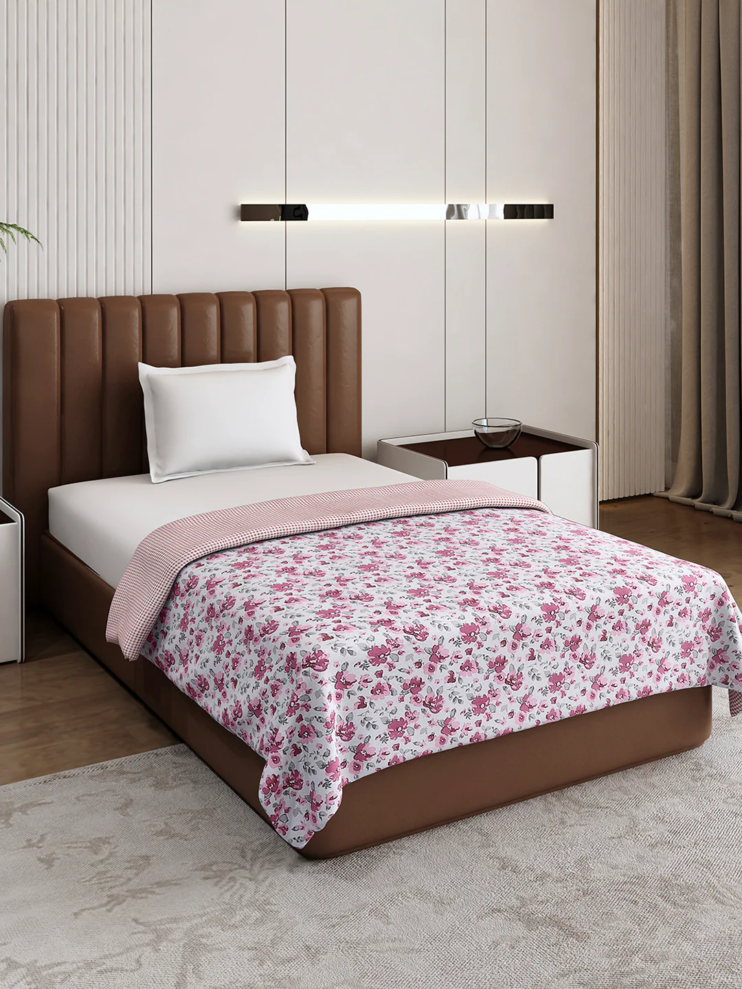 Floral Print Single Bed 150 GSM Dohar for Mild Winter - (Daisy) - Image 4