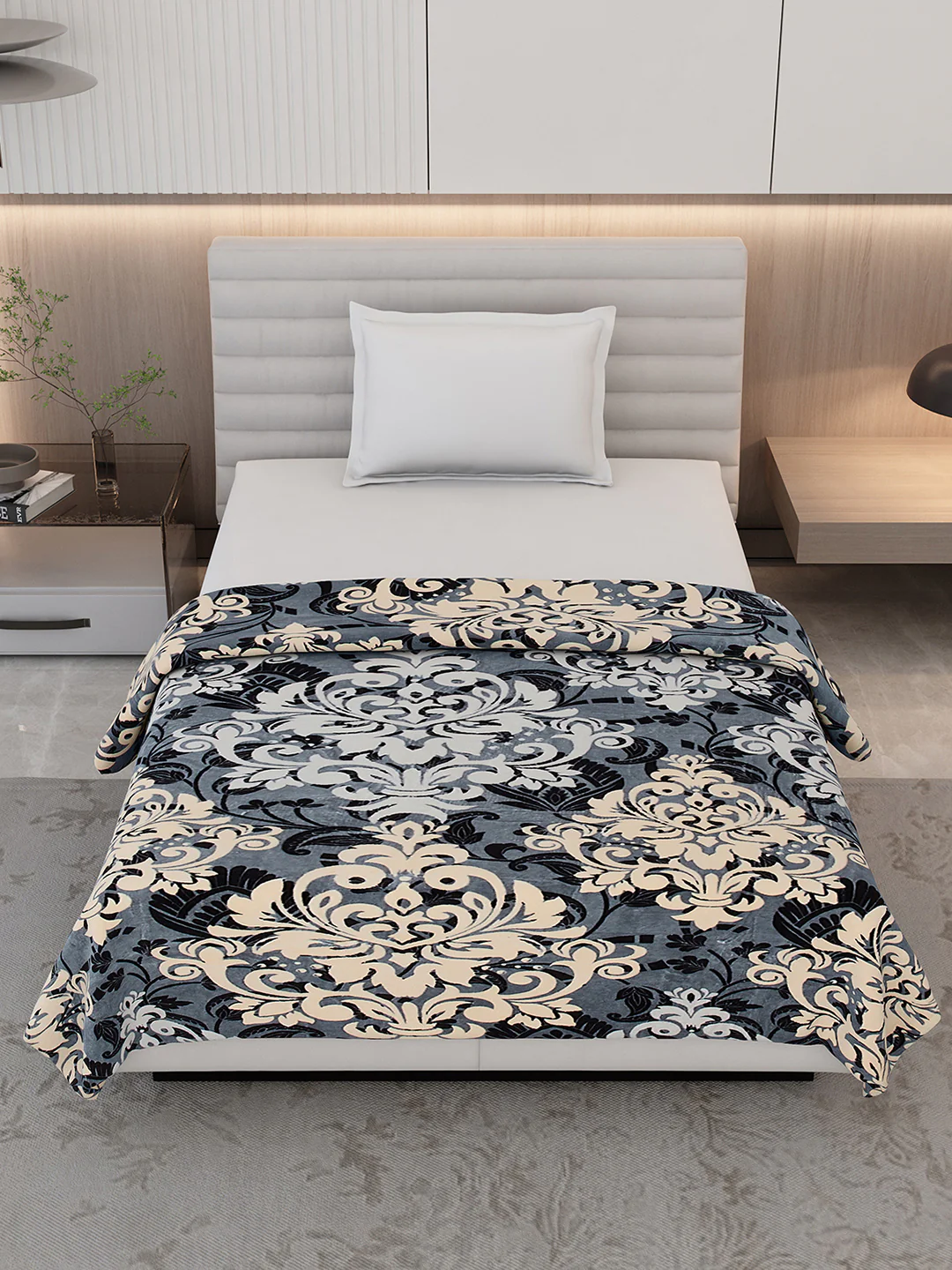 Floral Print Single Bed 210 GSM Blanket for AC Room - (Grace) - Image 2