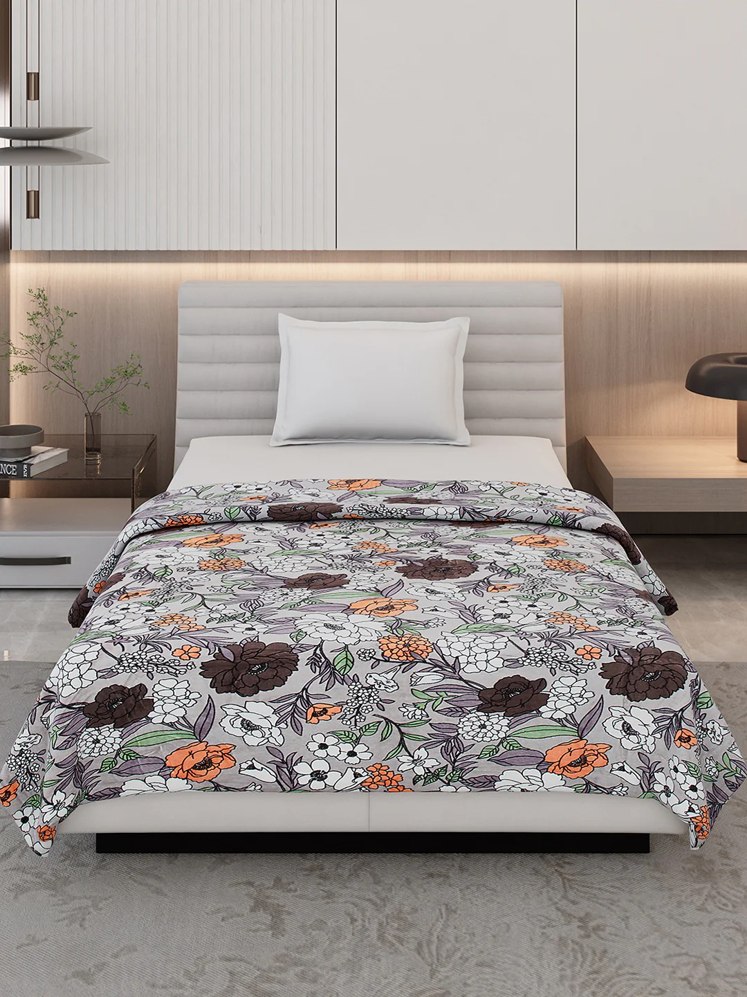 Floral Print Single Bed 210 GSM Blanket for AC Room - (Grace) - Image 3