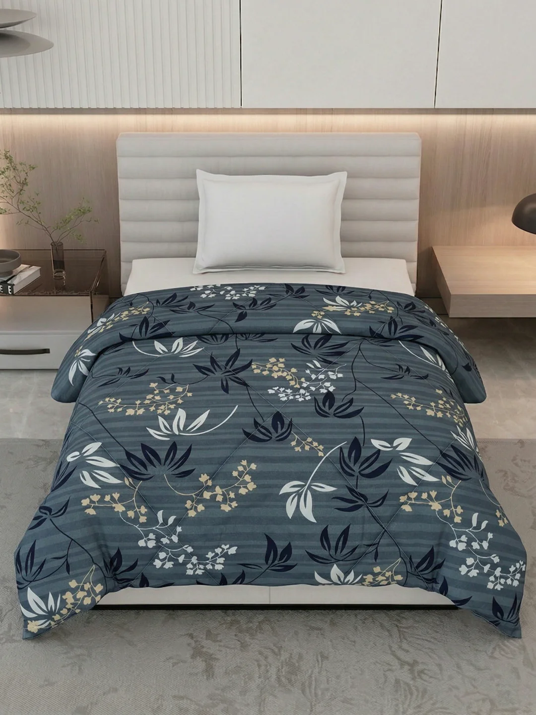 Floral Print Single Bed 3 Ply 105 GSM Comforter Timeless Collection Weight 950 g - Image 4