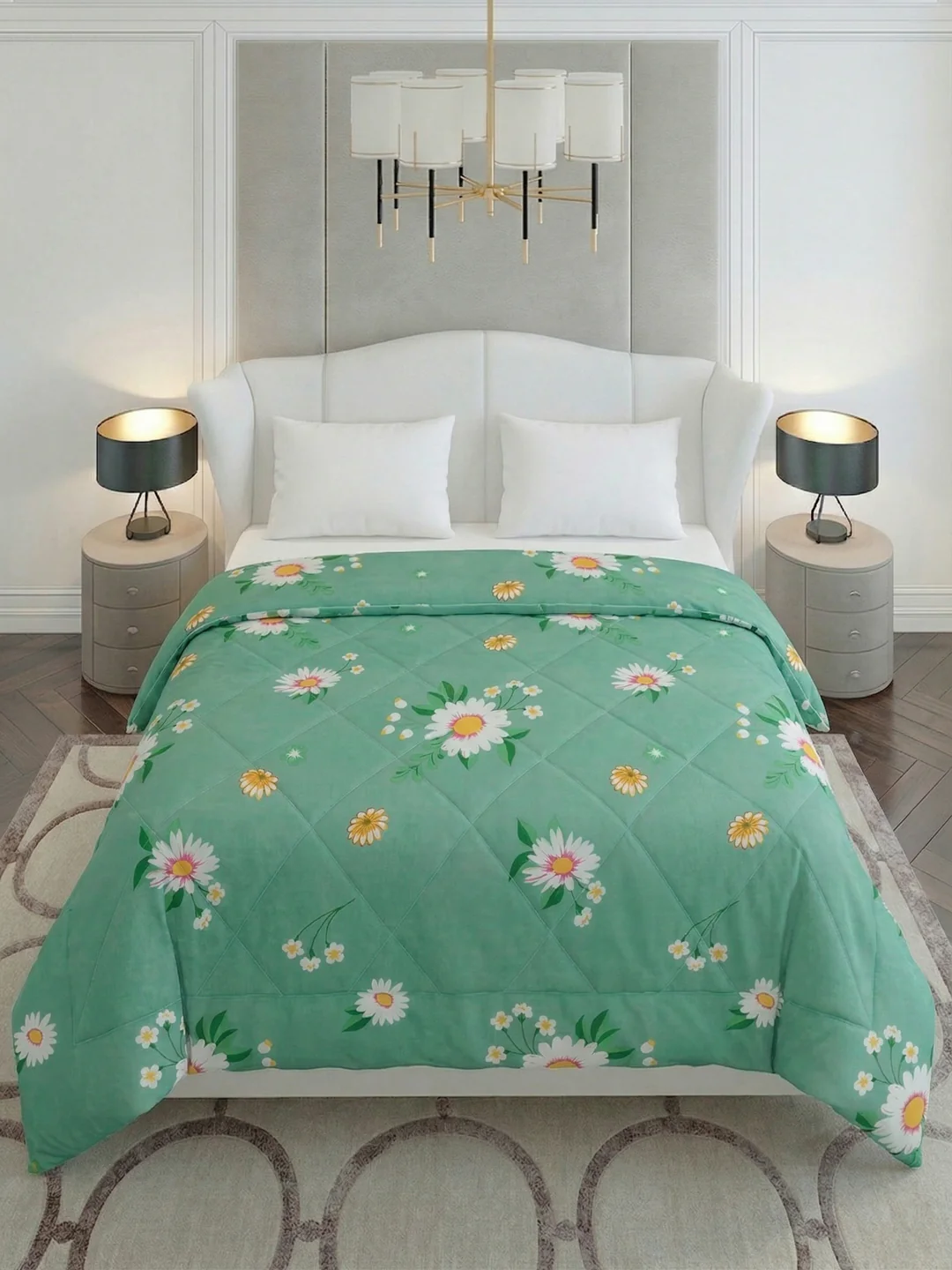 Floral Print Single Bed 3 Ply 105 GSM Comforter Timeless Collection Weight 950 g - Image 4