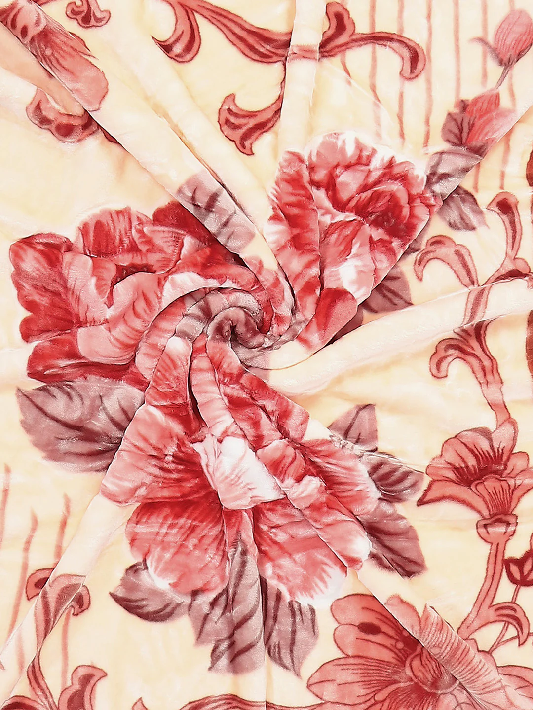 Floral Print Single Bed 852 GSM Blanket for Heavy Winter -2 Ply (Weight 3 kg) - Image 9