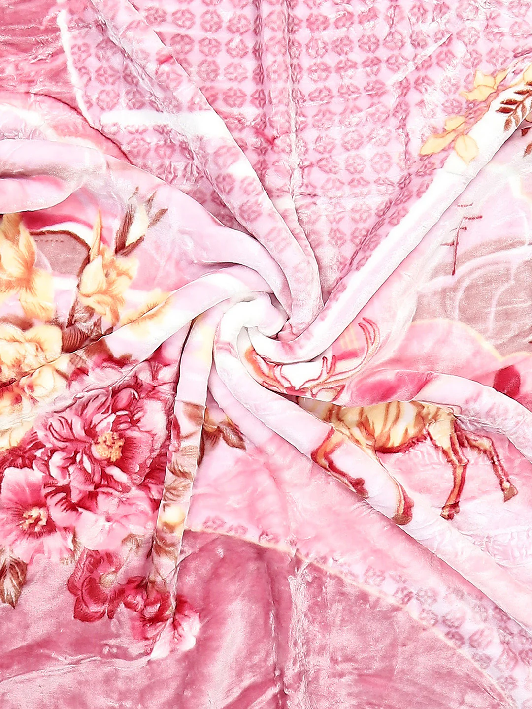 Floral Print Single Bed 852 GSM Blanket for Heavy Winter -2 Ply (Weight 3 kg) - Image 11