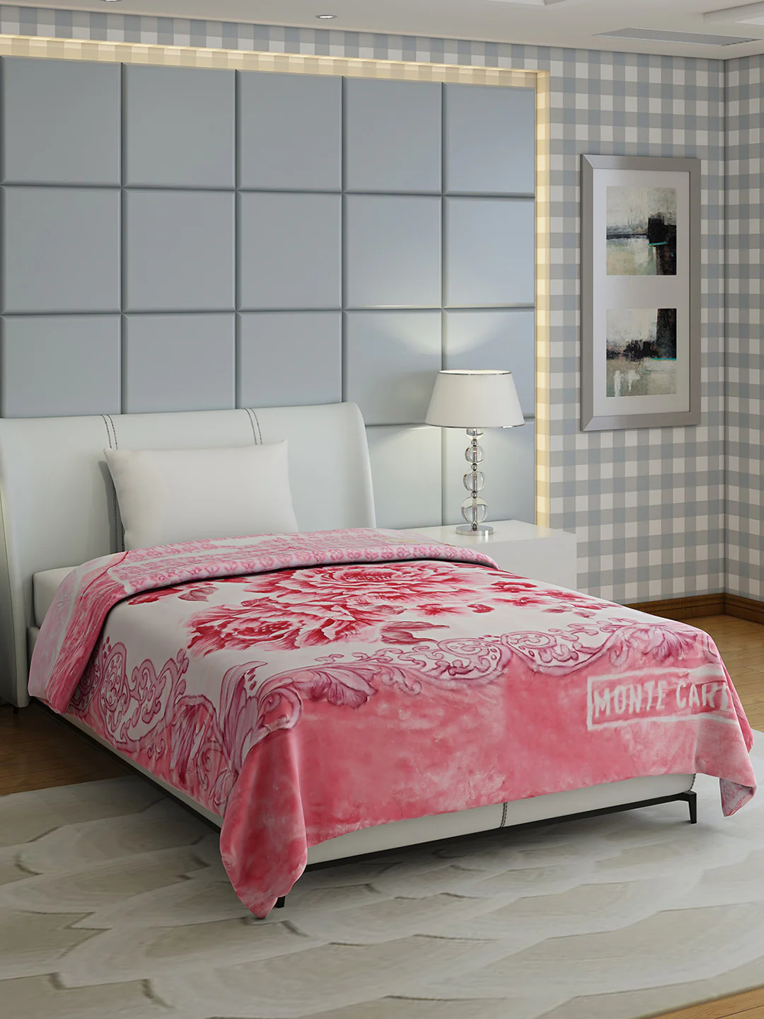 Floral Print Single Bed 852 GSM Blanket for Heavy Winter -2 Ply (Weight 3 kg) - Image 5