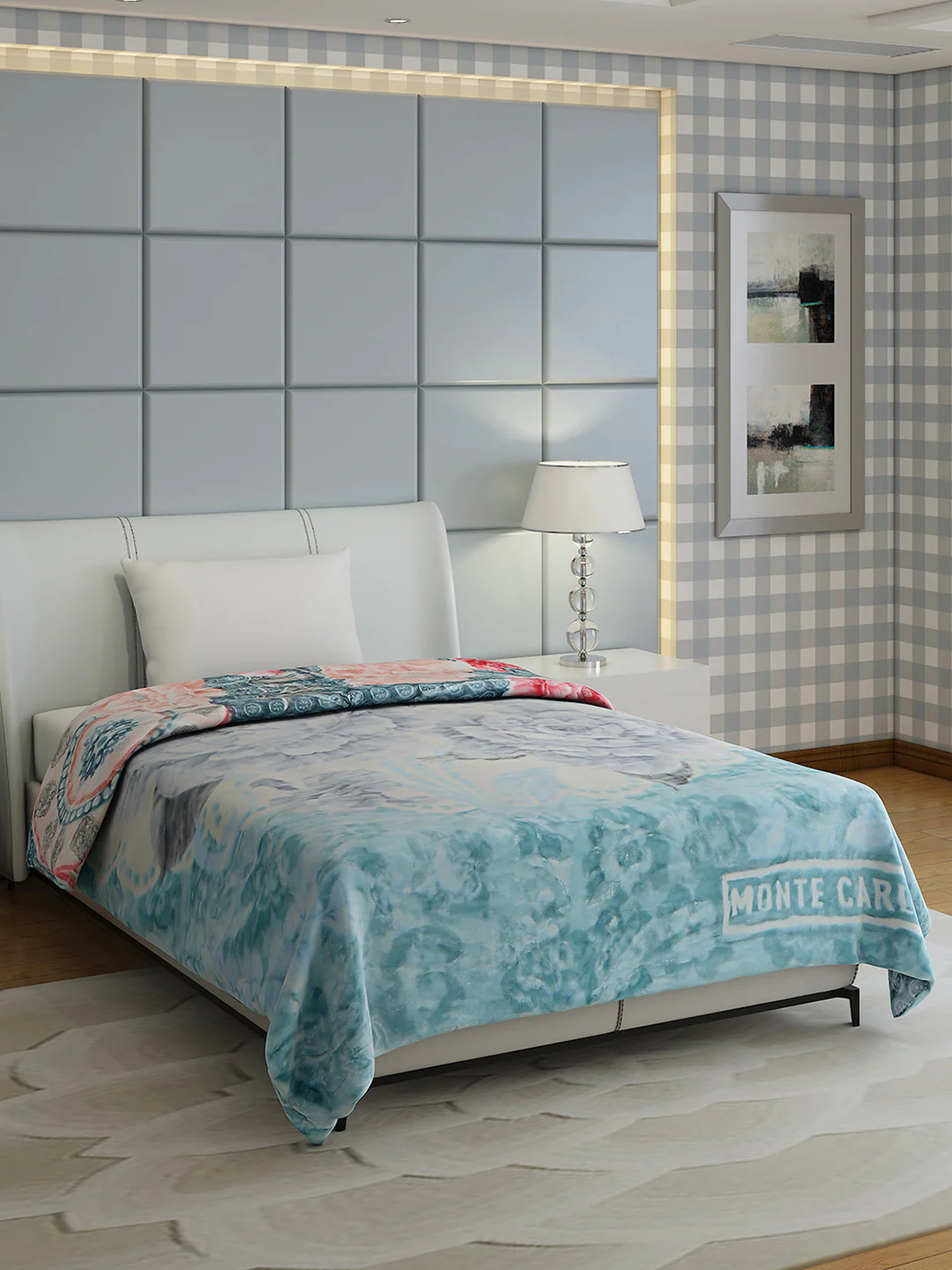 Floral Print Single Bed 852 GSM Blanket for Heavy Winter -2 Ply (Weight 3 kg) - Image 5