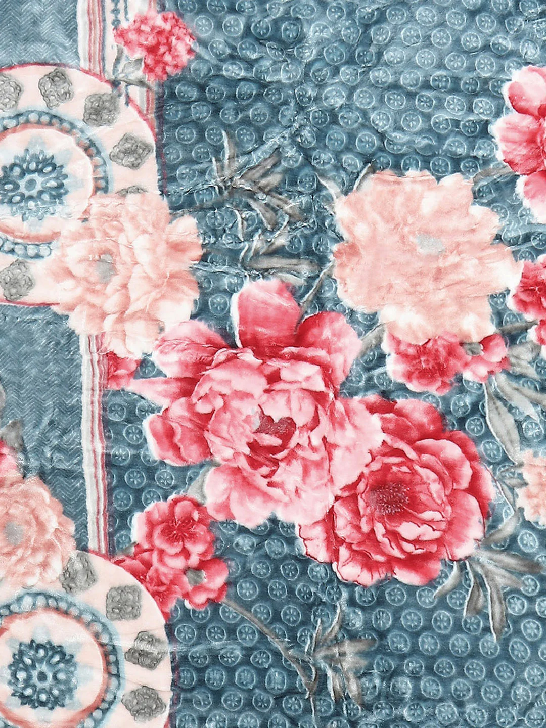 Floral Print Single Bed 852 GSM Blanket for Heavy Winter -2 Ply (Weight 3 kg) - Image 8