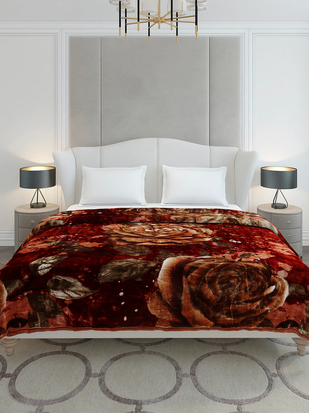 Floral Printed Double Bed 2 Ply, 947 GSM Blanket for Heavy Winter - (Bandhan) with Fragrance - Image 2