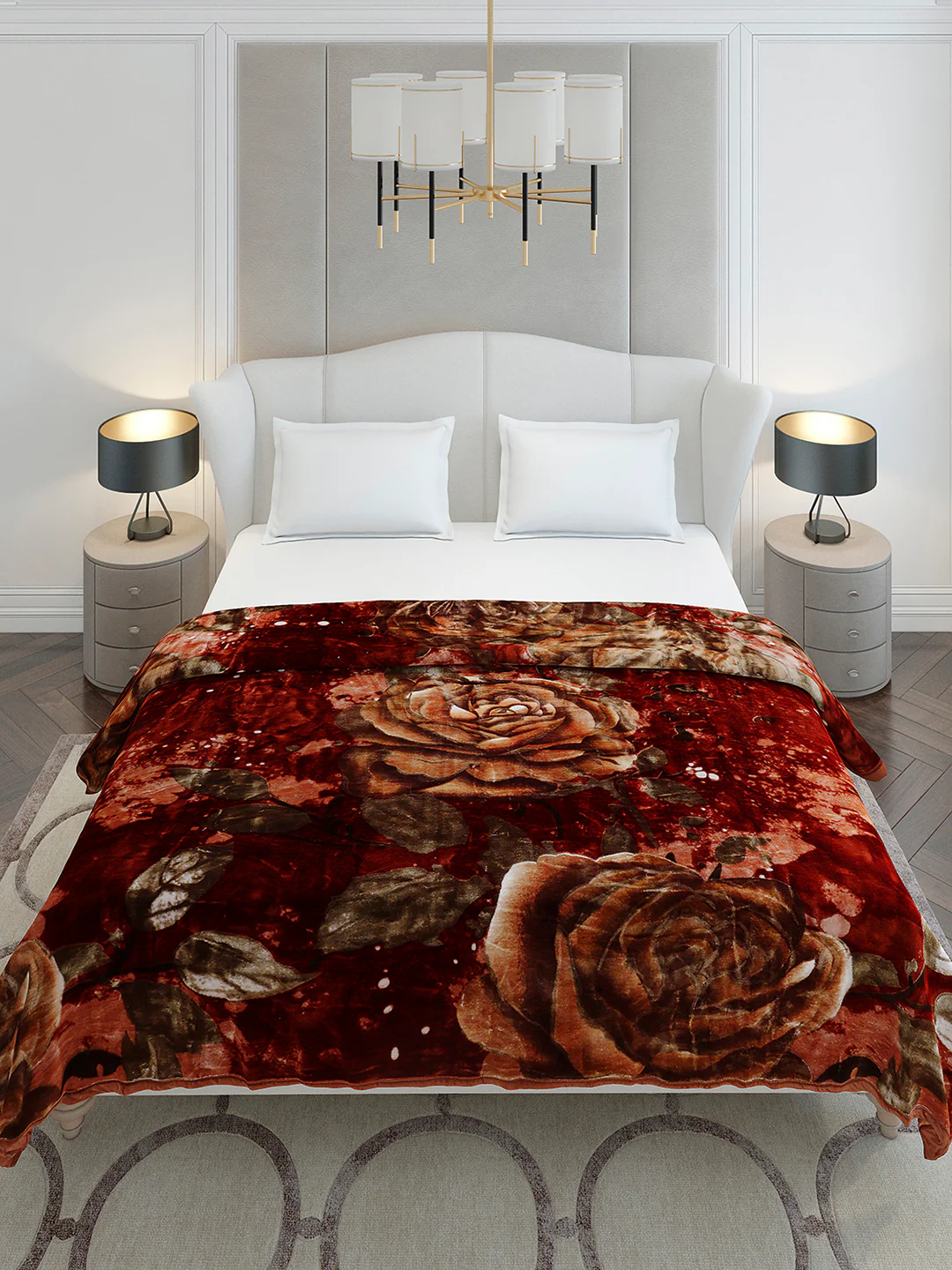 Floral Printed Double Bed 2 Ply, 947 GSM Blanket for Heavy Winter - (Bandhan) with Fragrance - Image 3