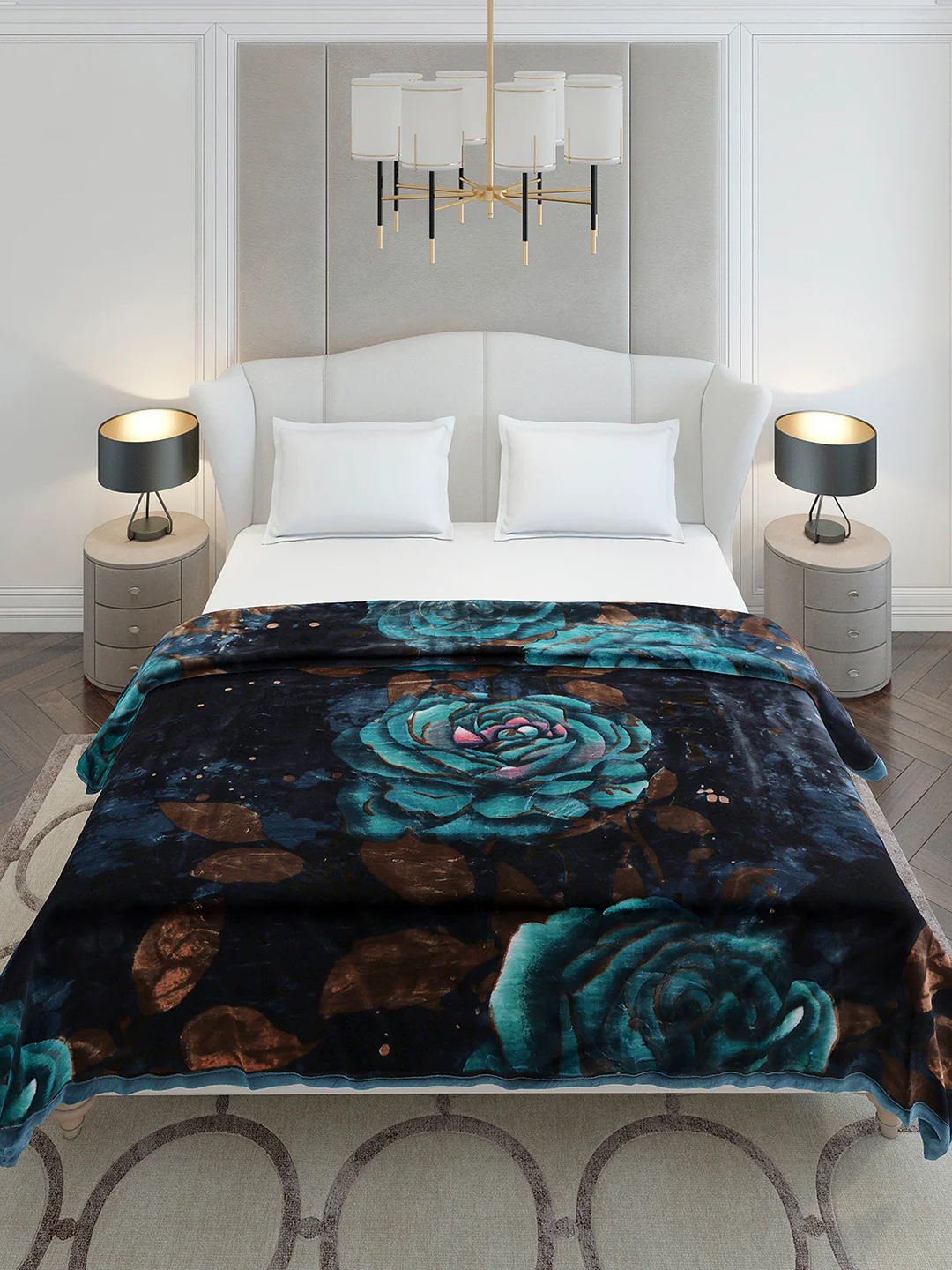 Floral Printed Double Bed 2 Ply, 947 GSM Blanket for Heavy Winter - (Bandhan) with Fragrance - Image 3
