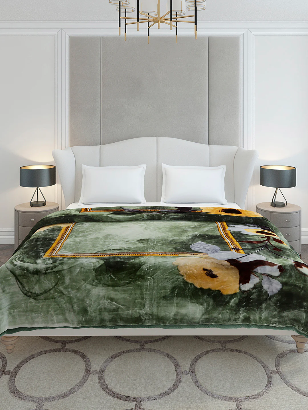 Floral Printed Double Bed 2 Ply, 947 GSM Blanket for Heavy Winter - (Bandhan) with Fragrance - Image 2
