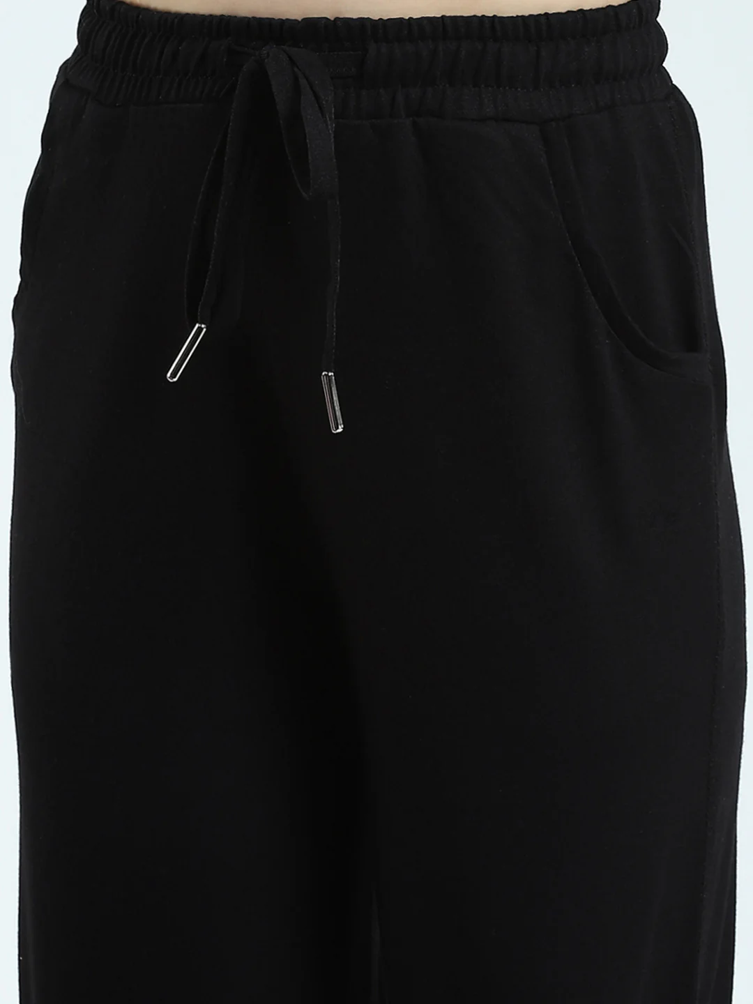 Girls Black Solid Regular Fit Lower - Image 6