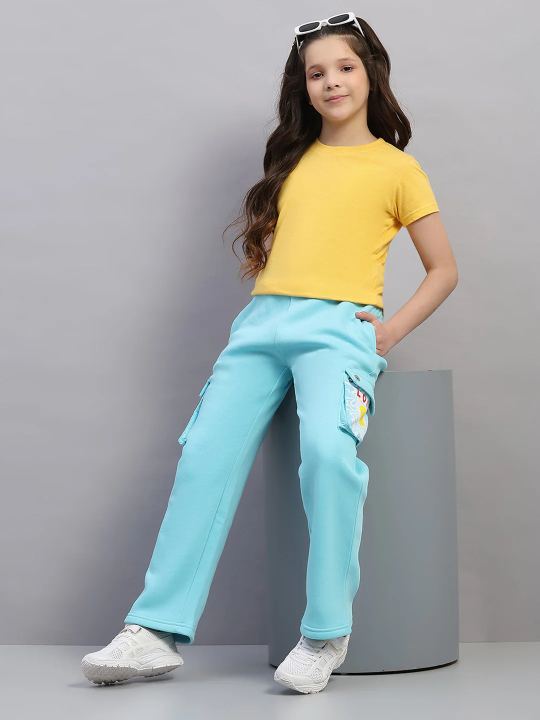 Girls Blue Printed Regular Fit Lower - Image 2