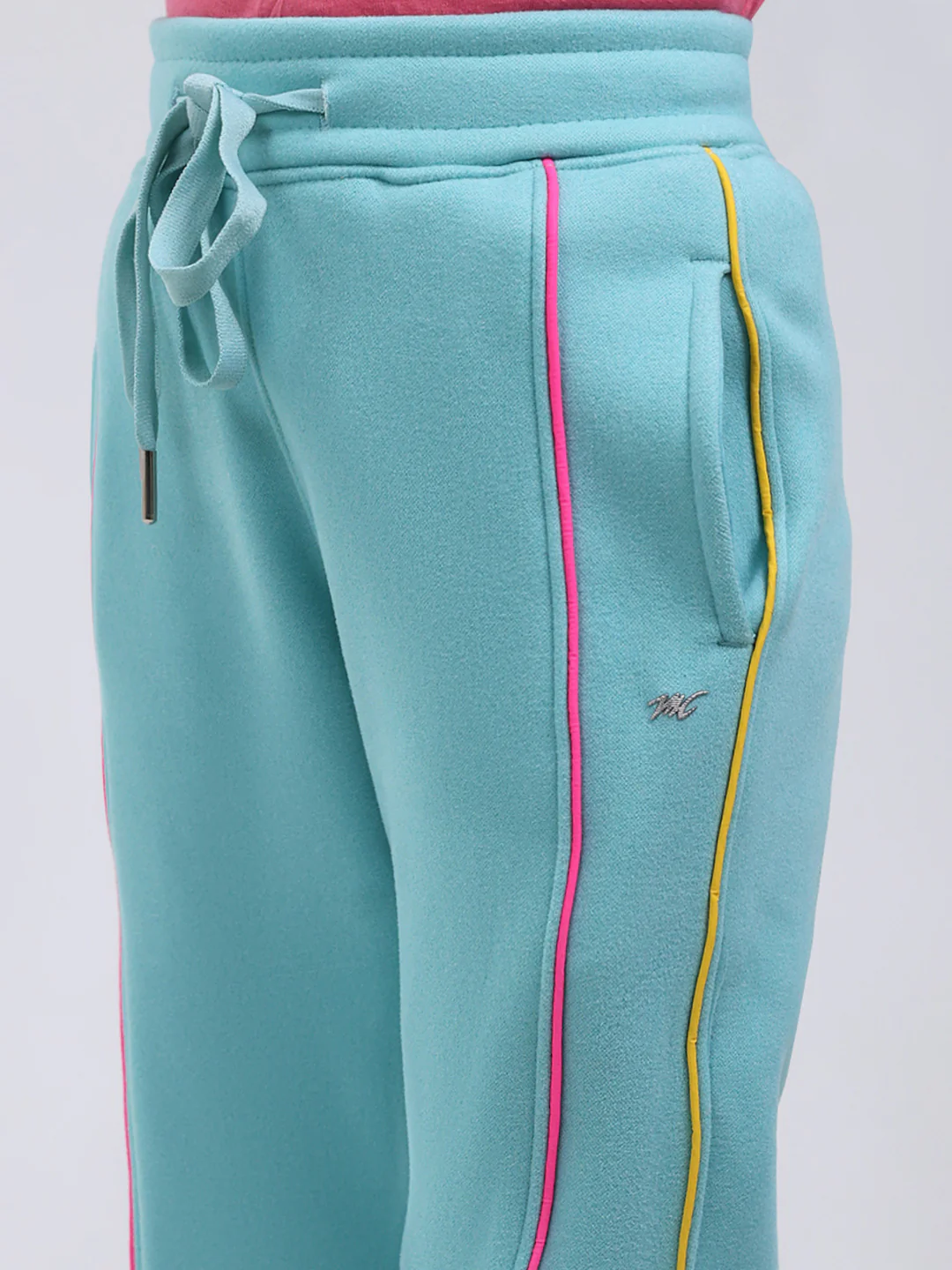 Girls Blue Printed Mock Neck Full Sleeve Tracksuit - Image 9