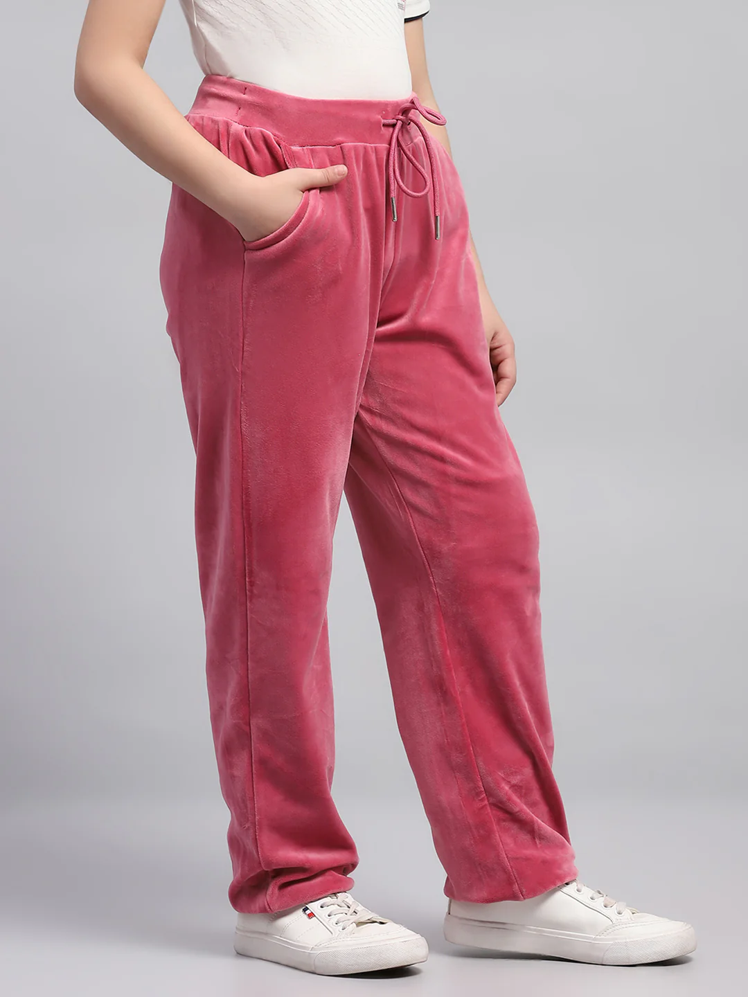 Girls Blue Solid Regular Fit Lower - Image 4