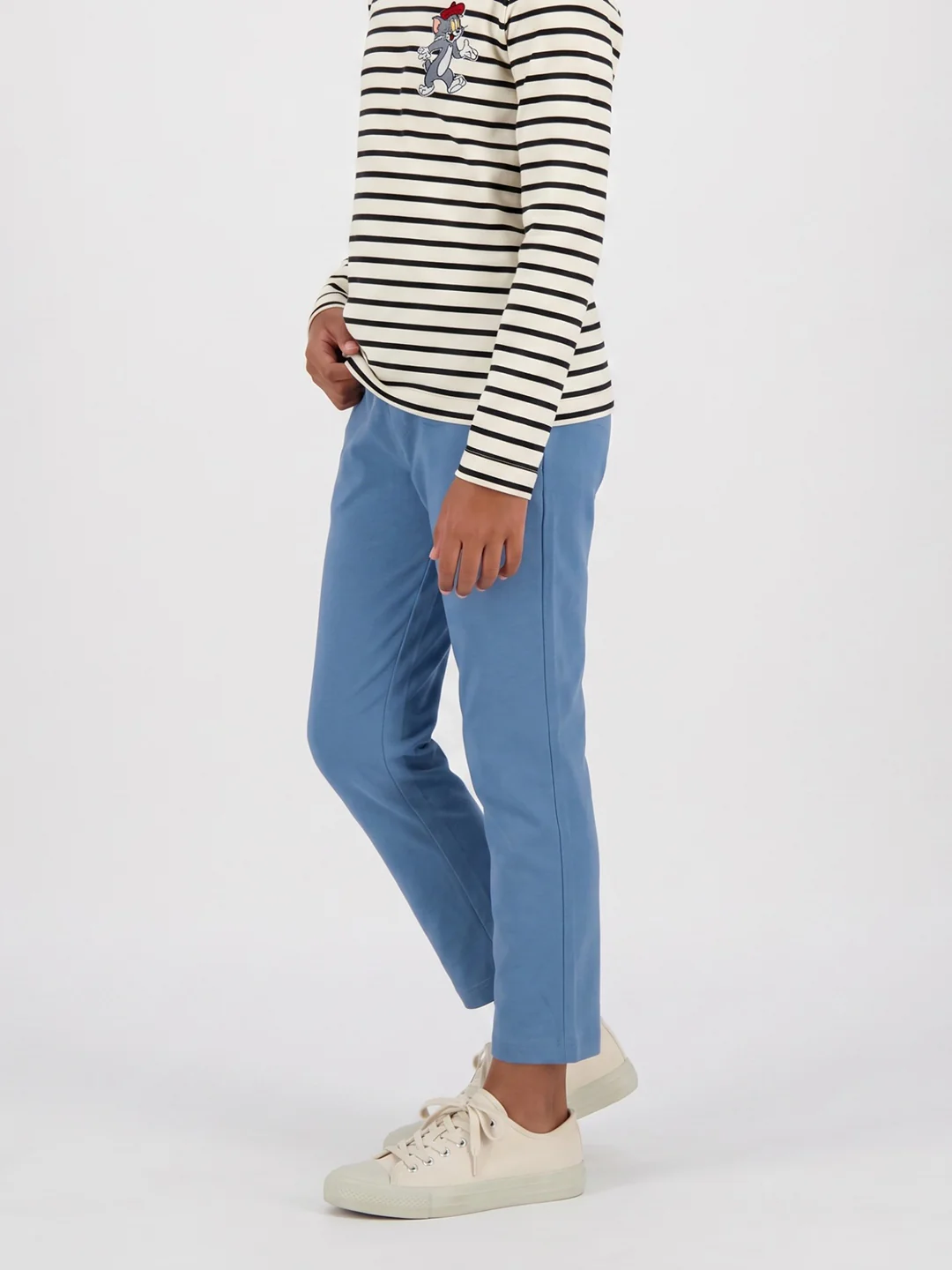 Girls Blue Solid Regular Fit Lower - Image 3