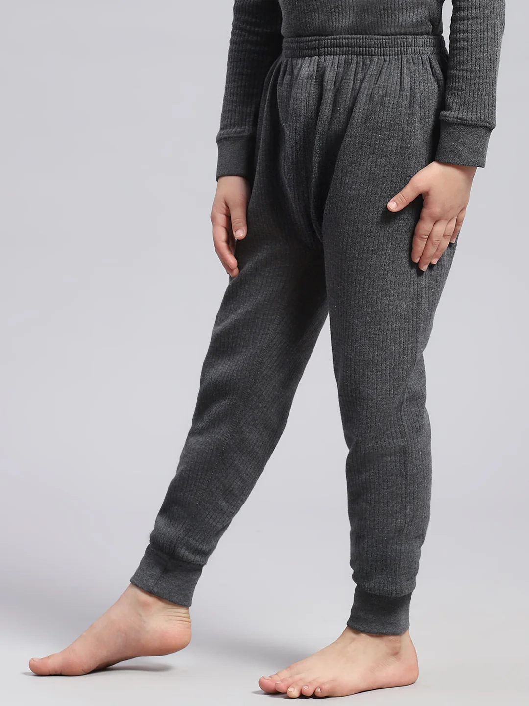 Girls Charcoal Solid Thermal Lower - Image 3
