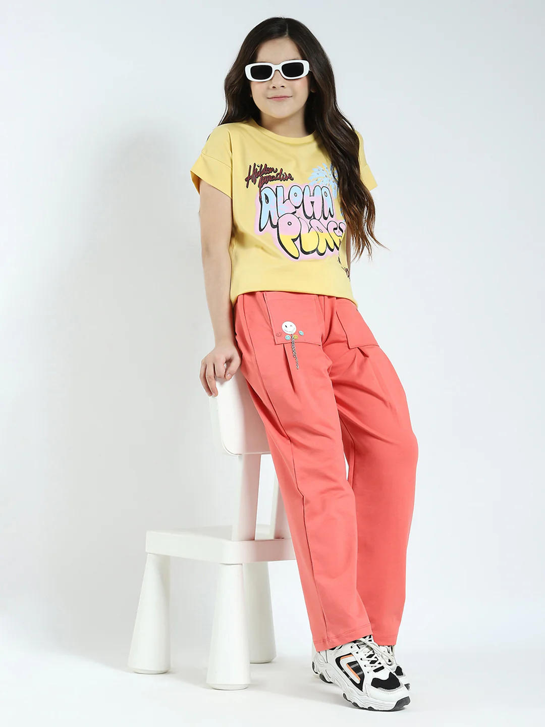 Girls Coral Printed Regular Fit Lower - Image 2