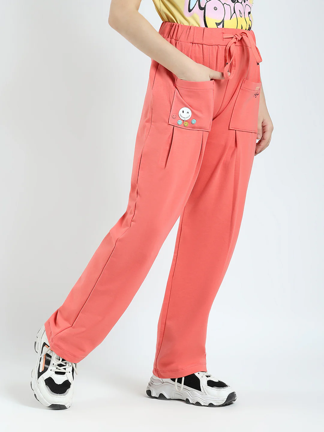 Girls Coral Printed Regular Fit Lower - Image 4