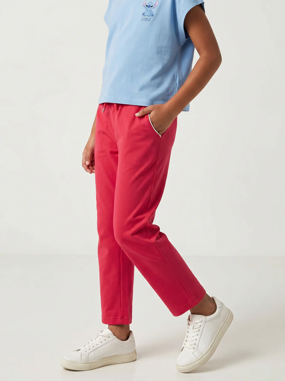 Girls Coral Solid Regular Fit Lower - Image 3