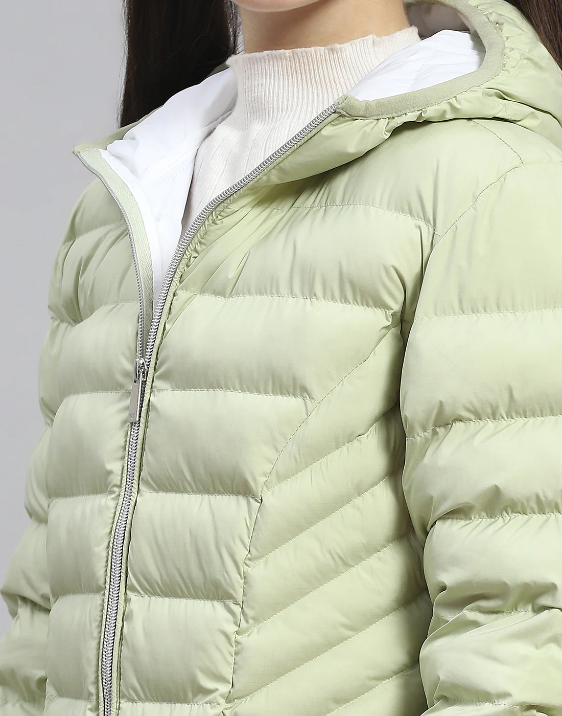 Girls Green Solid Hooded Full Sleeve Girls Jacket - Image 7