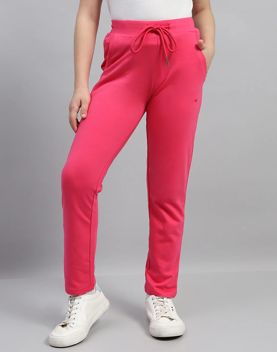 Girls Magenta Solid Regular Fit Lower - Image 2