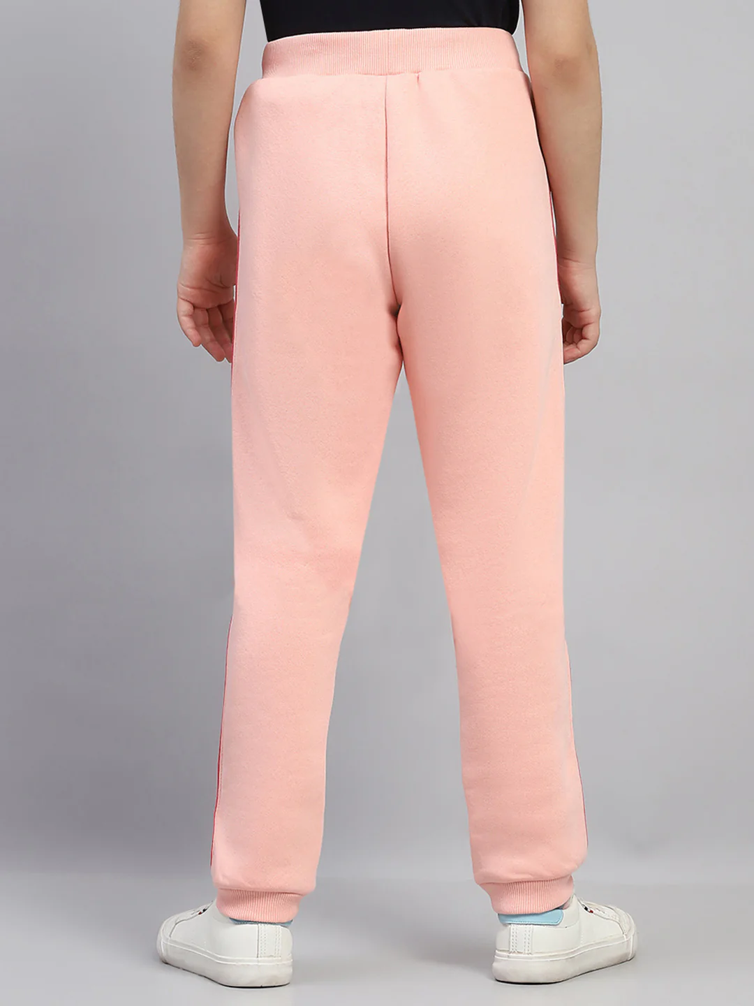 Girls Peach Solid Regular Fit Lower - Image 5