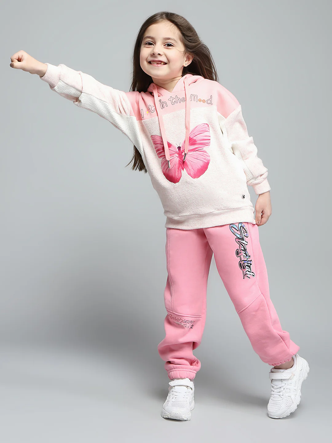 Girls Pink Printed Regular Fit Lower - Image 2