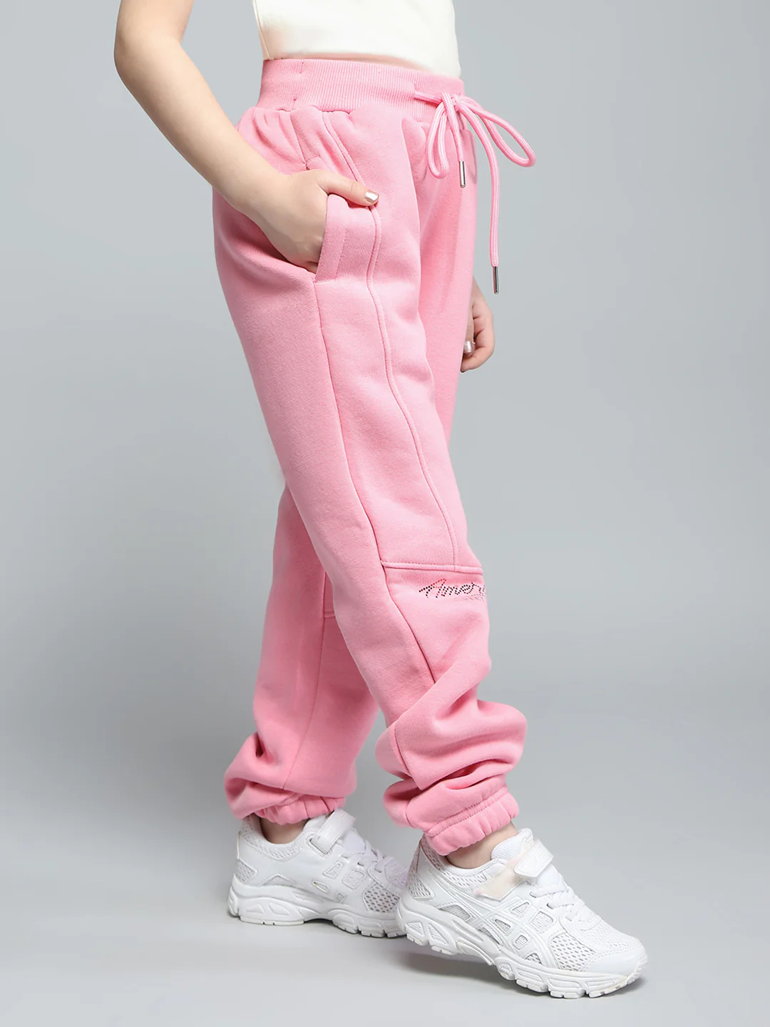 Girls Pink Printed Regular Fit Lower - Image 4