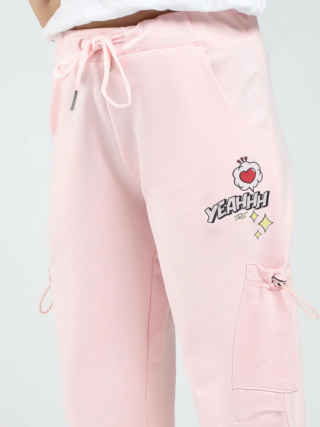 Girls Pink Printed Regular Fit Lower - Image 6