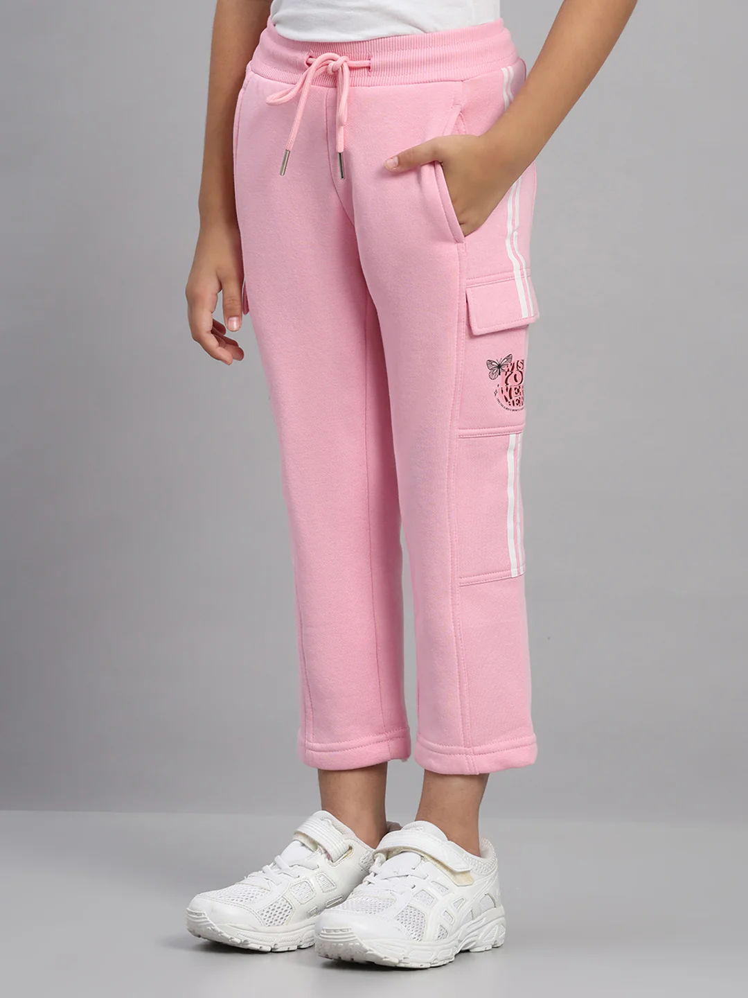 Girls Pink Printed Regular Fit Lower - Image 3