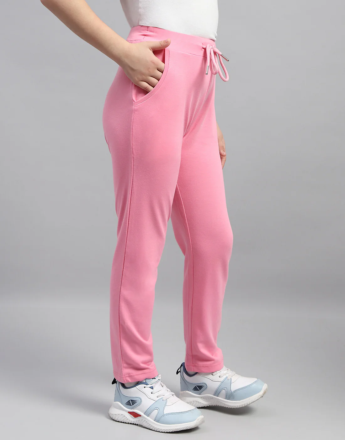 Girls Pink Solid Regular Fit Lower - Image 4