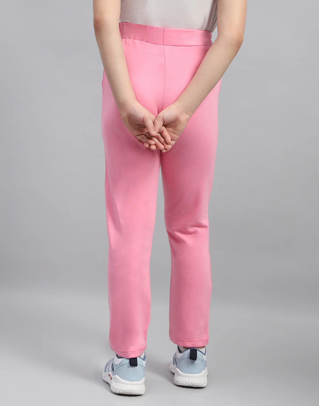 Girls Pink Solid Regular Fit Lower - Image 5