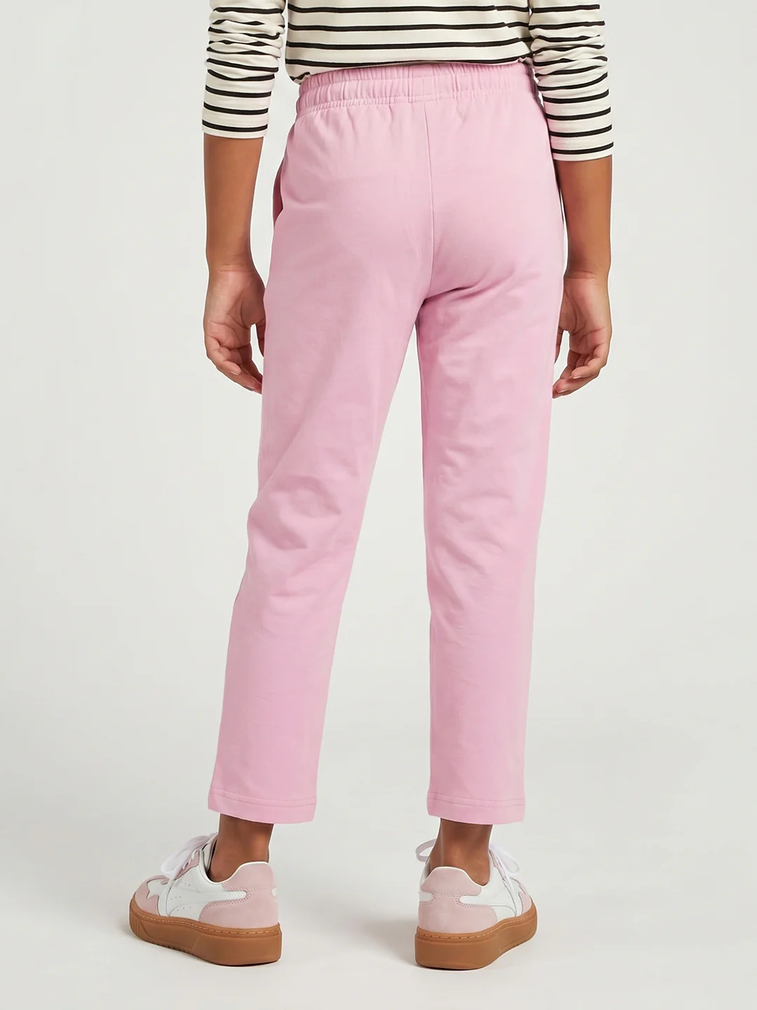 Girls Pink Solid Regular Fit Lower - Image 4