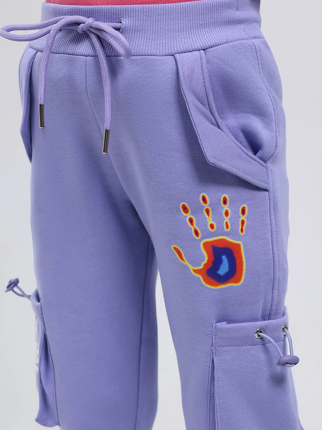 Girls Purple Printed Regular Fit Lower - Image 6