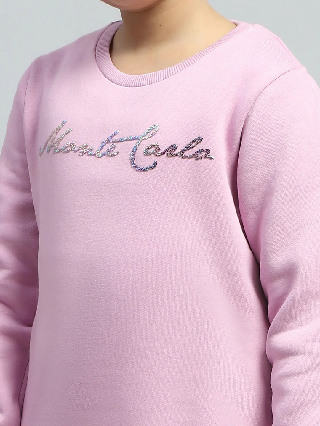 Girls Purple Printed Round Neck Full Sleeve Sweatshirt - Image 6