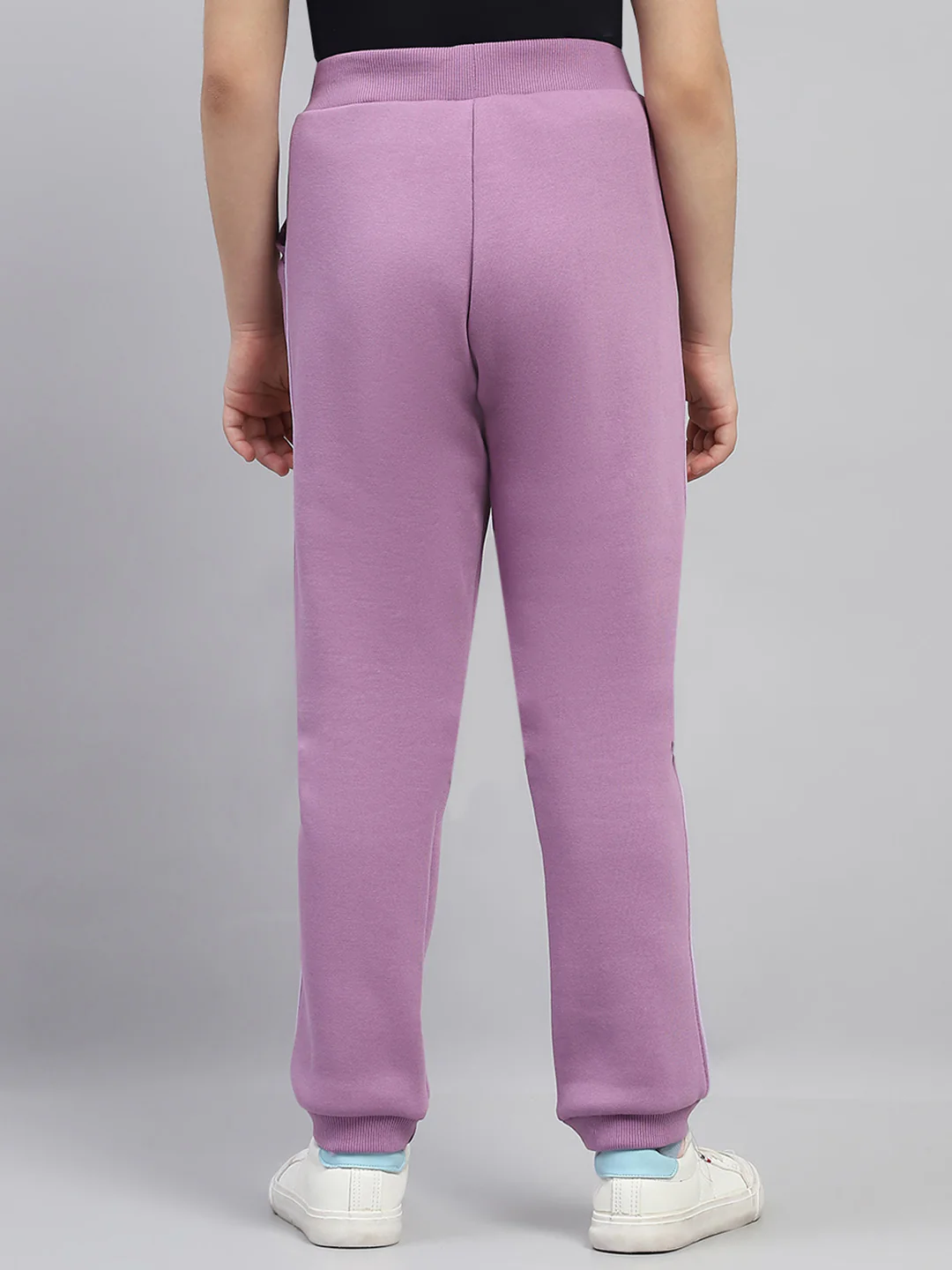 Girls Purple Solid Regular Fit Lower - Image 5