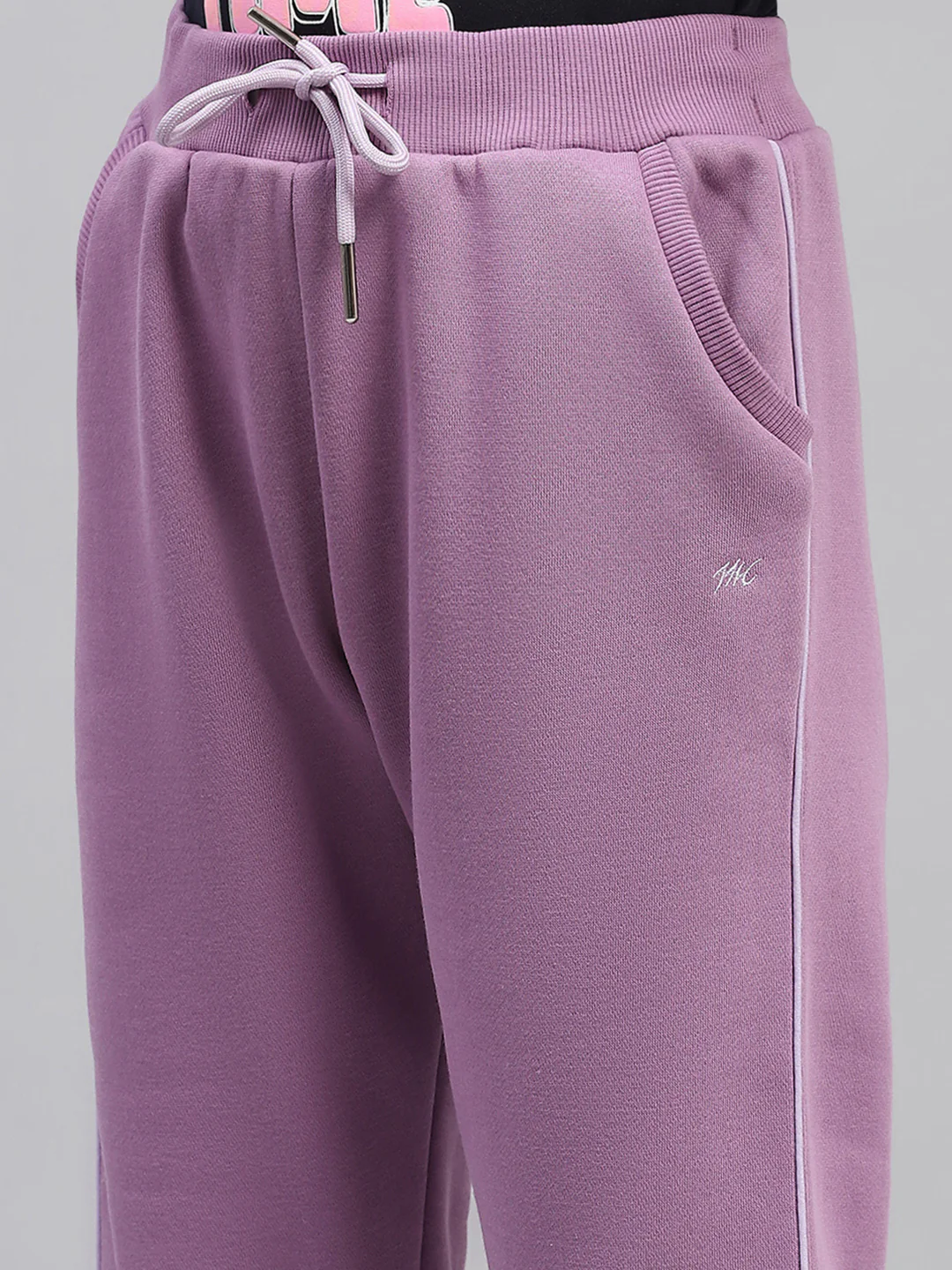 Girls Purple Solid Regular Fit Lower - Image 6