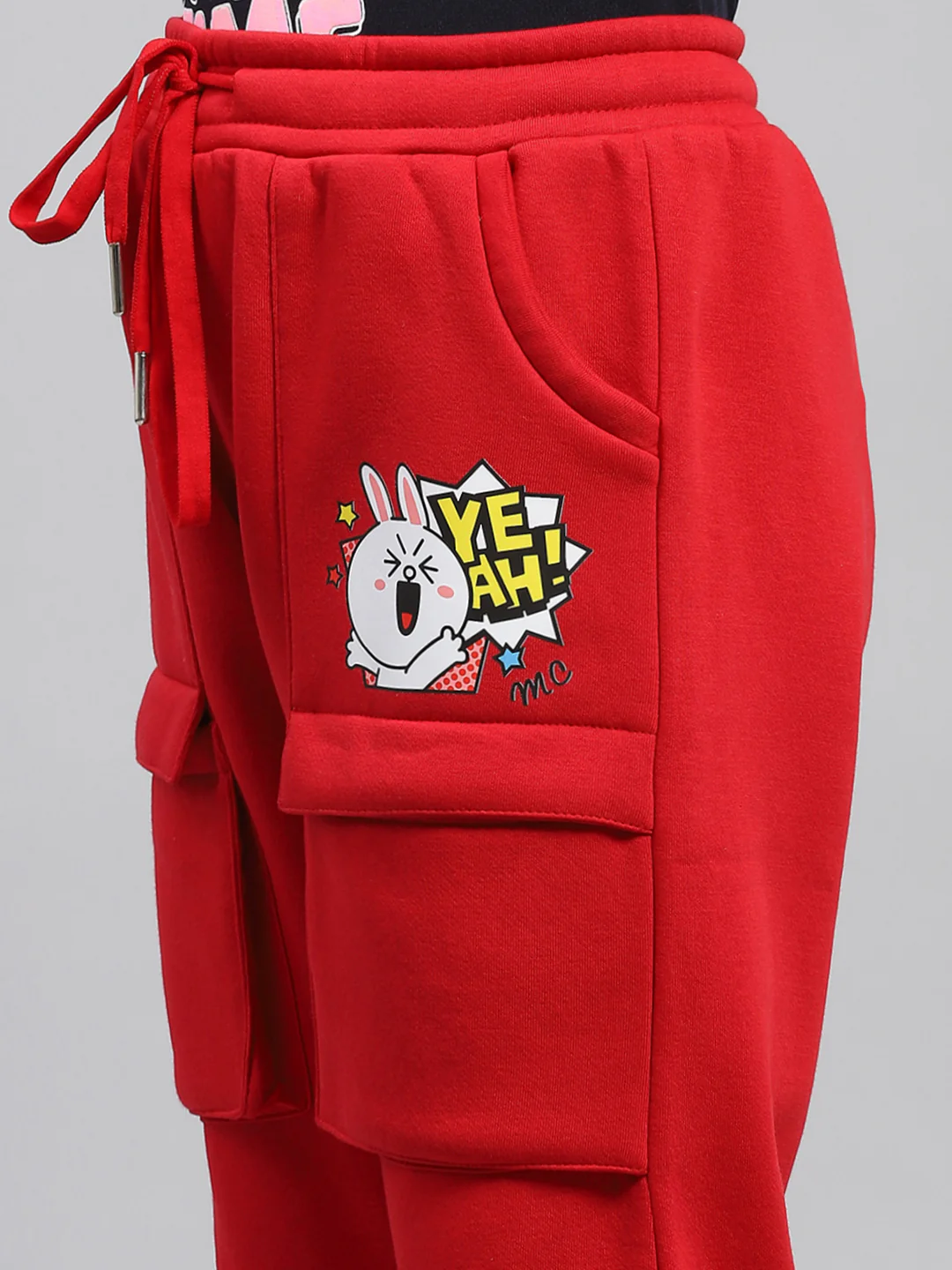 Girls Red Printed Regular Fit Lower - Image 6