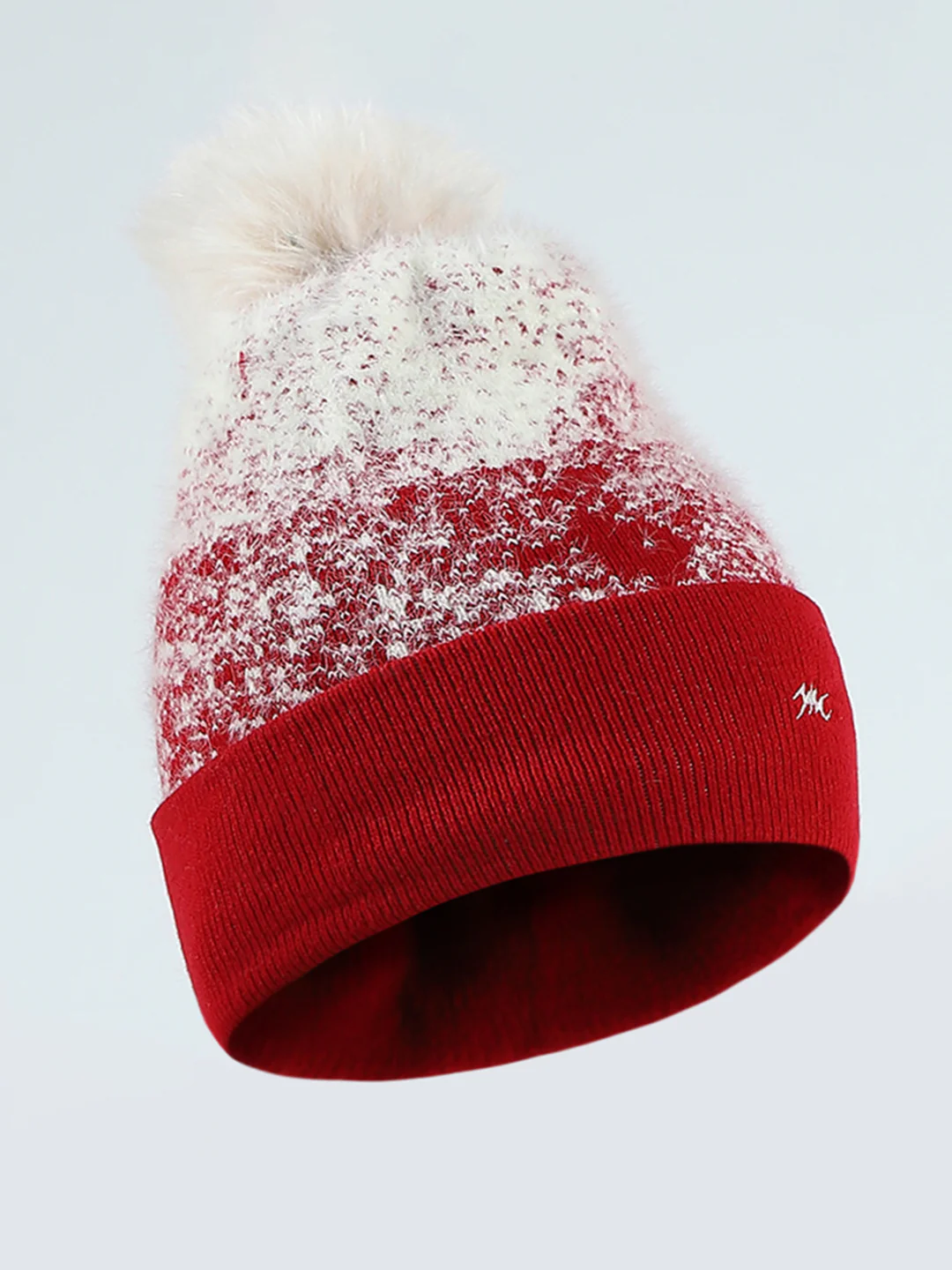 Girls Red Self Design Cap - Image 5