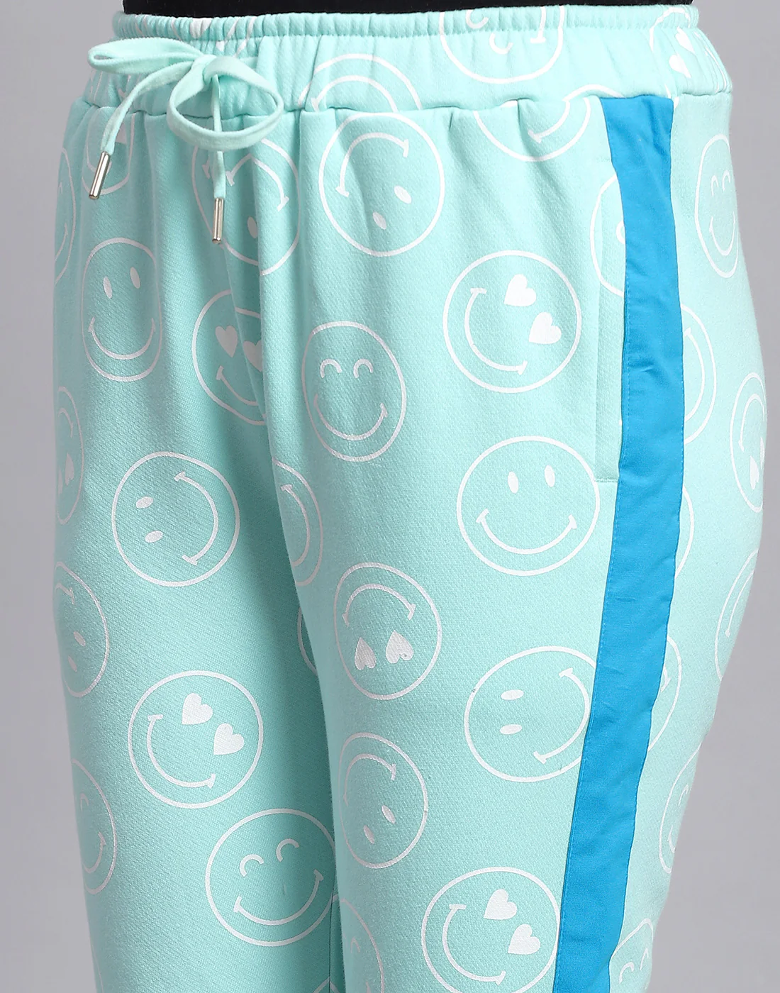 Girls Turquoise Blue Printed Hooded Full Sleeve Cords Set - Image 9